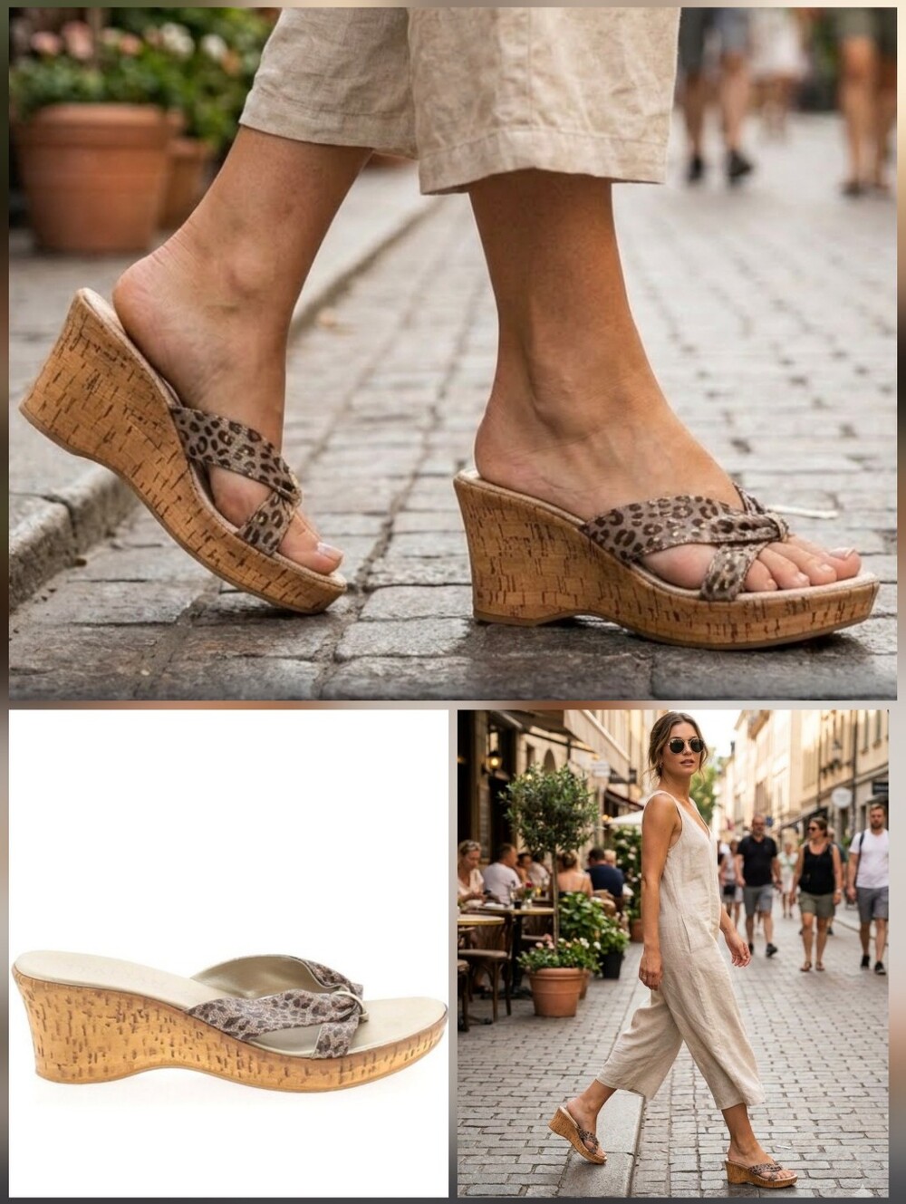 💙Italian Shoemakers animal print wedge made in Italy 🤍Size 8